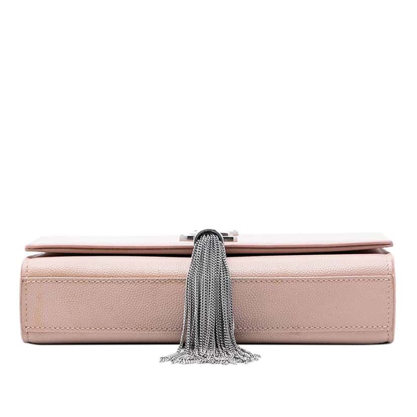Saint Laurent Small Grain de Poudre Monogram Kate Tassel Crossbody Pink Leather Very good condition - Inside View
