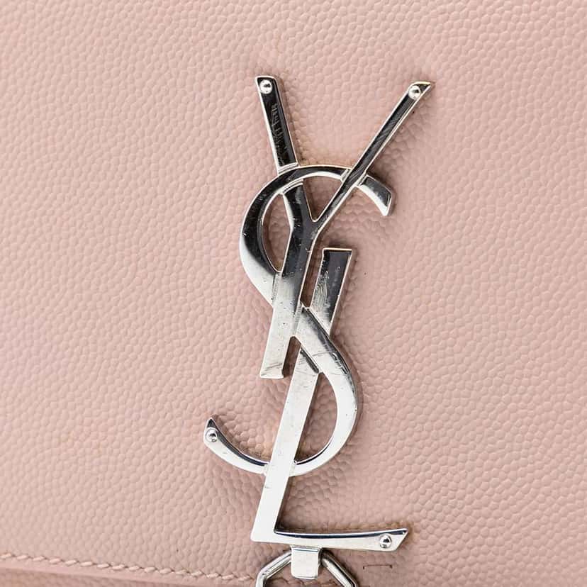 Saint Laurent Small Grain de Poudre Monogram Kate Tassel Crossbody Pink Leather Very good condition - Box View