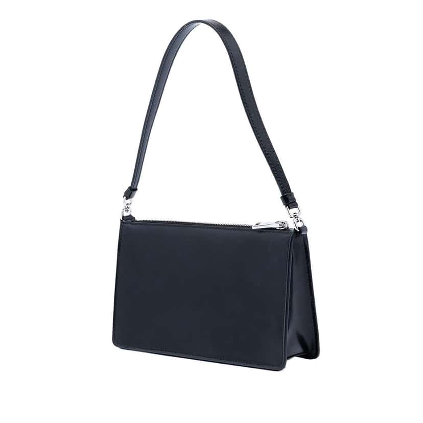 Prada Mini Spazzolato Leather Shoulder Bag Black Leather Very good condition - Back View