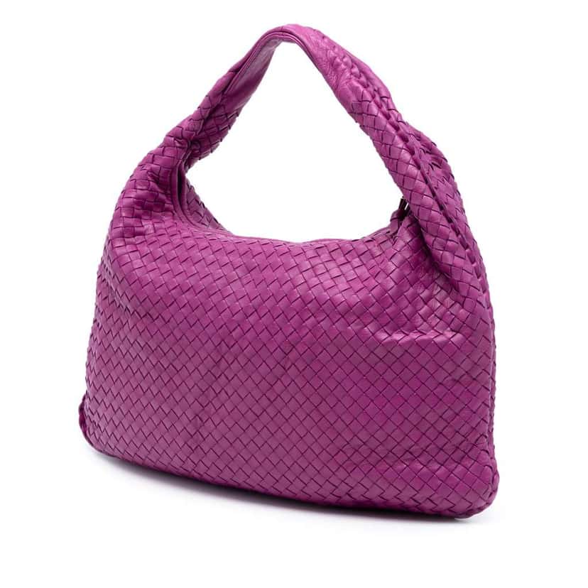 Bottega Veneta Medium Nappa Intrecciato Veneta Hobo Purple Leather Very good condition - Back View