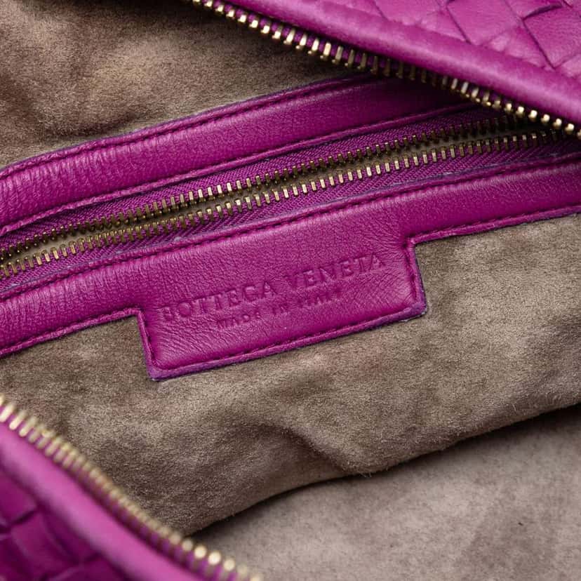 Bottega Veneta Medium Nappa Intrecciato Veneta Hobo Purple Leather Very good condition - Box View