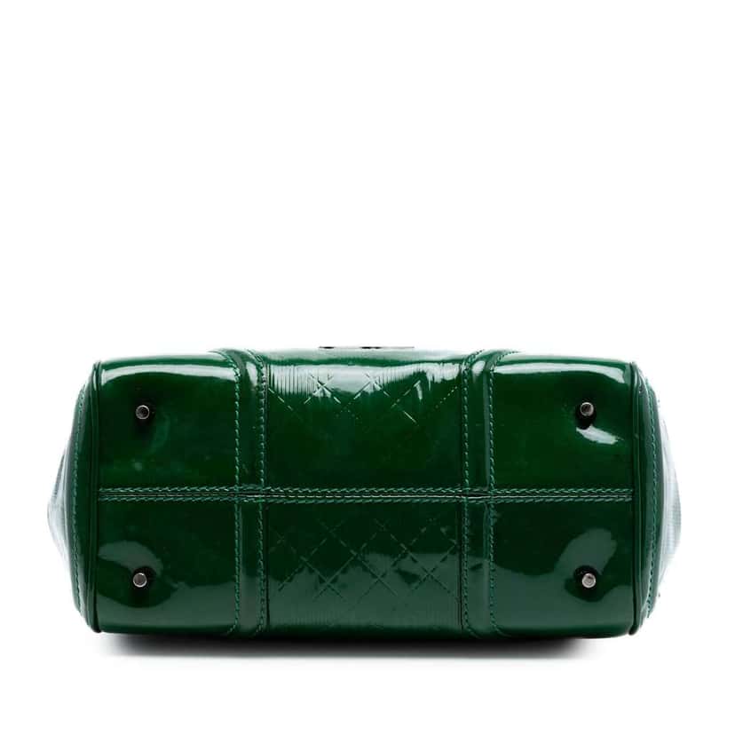 Burberry Medium Embossed Patent Anford Satchel Green Leather Very good condition - Inside View