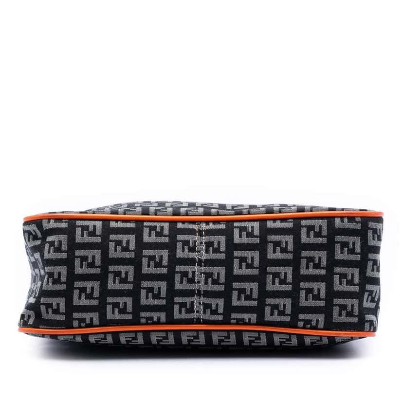 Fendi Zucchino Canvas Shoulder Bag Grey Canvas Very good condition - Inside View