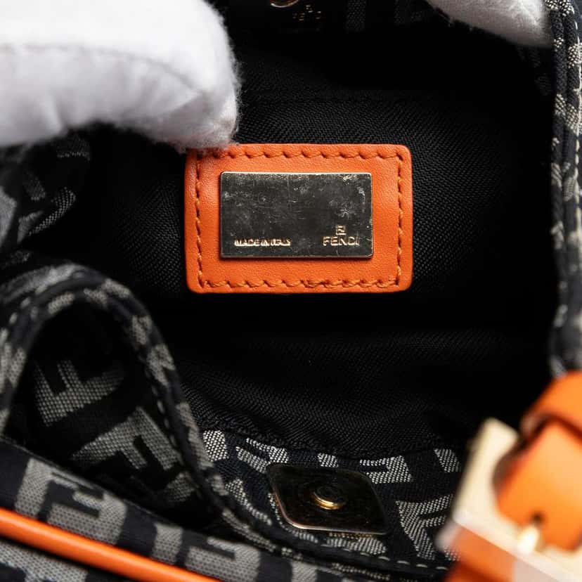 Fendi Zucchino Canvas Shoulder Bag Grey Canvas Very good condition - Box View