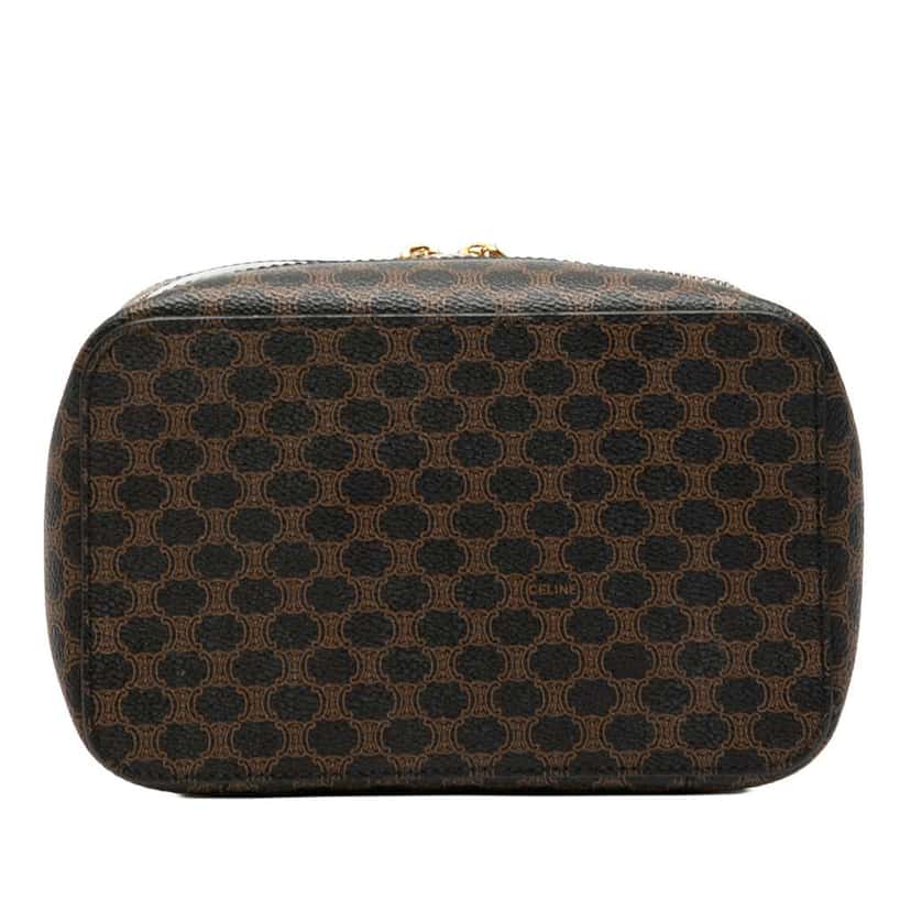 Celine Macadam Coated Canvas Double Zip Vanity Bag Brown Canvas Very good condition - Inside View