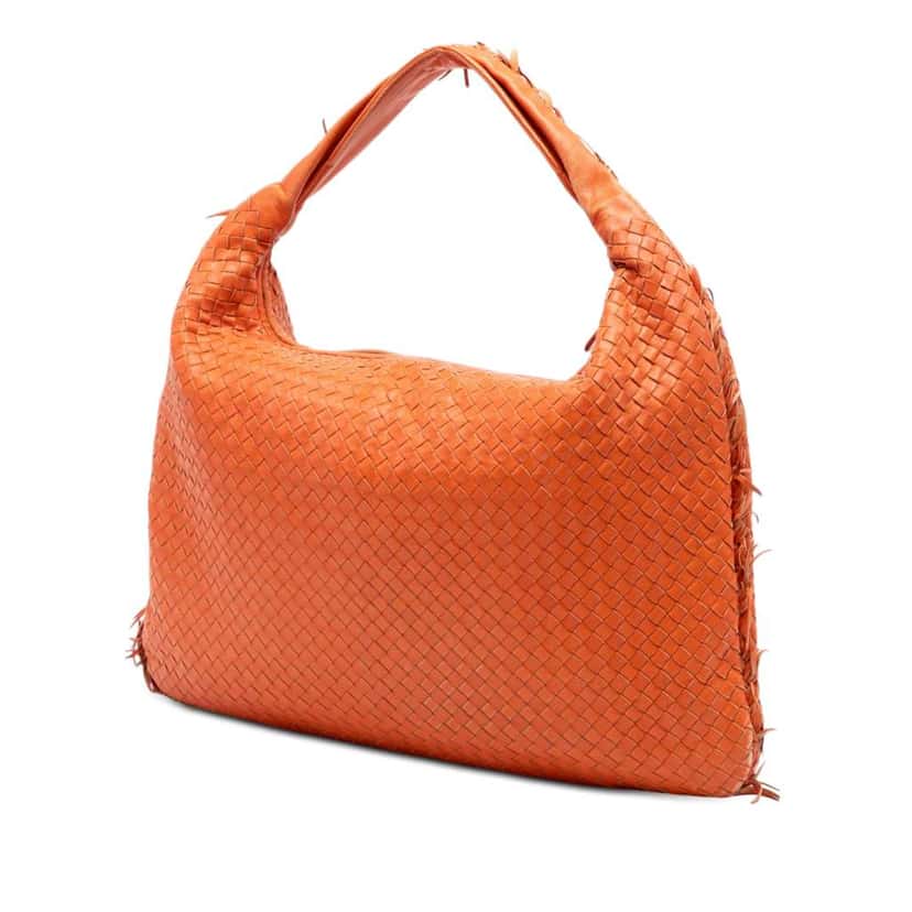 Bottega Veneta Large Nappa Intrecciato Fuzzy Veneta Hobo Orange Leather Very good condition - Back View