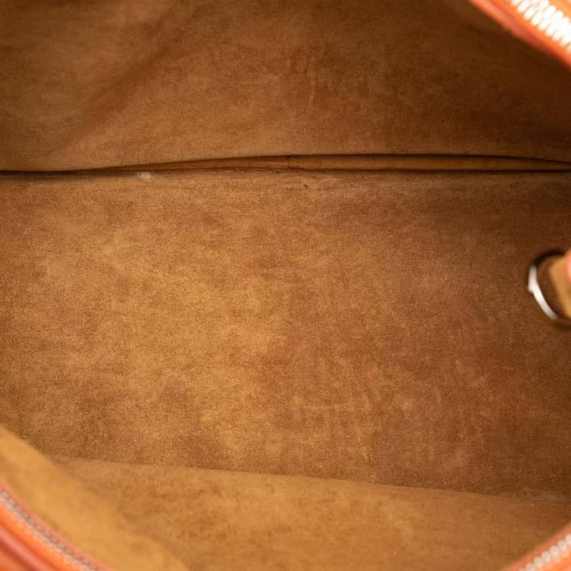 Prada Medium Soft Calf Galleria Double Zip Tote Orange Leather Very good condition - Model View