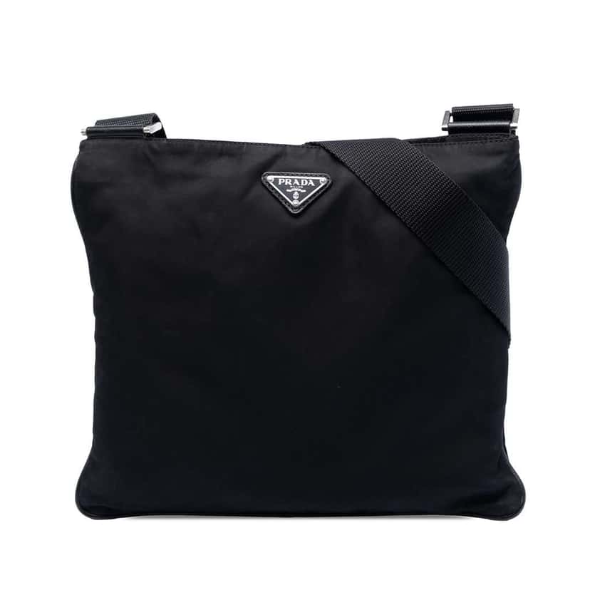 Prada Tessuto Zip Top Crossbody Black Very good condition - Front View