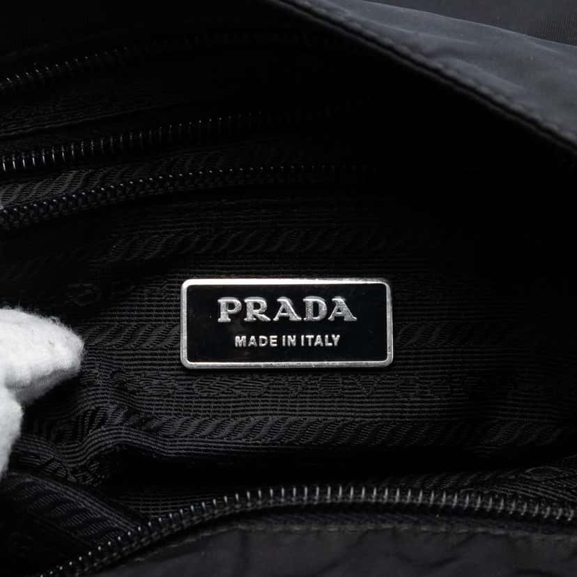 Prada Tessuto Zip Top Crossbody Black Very good condition - Box View