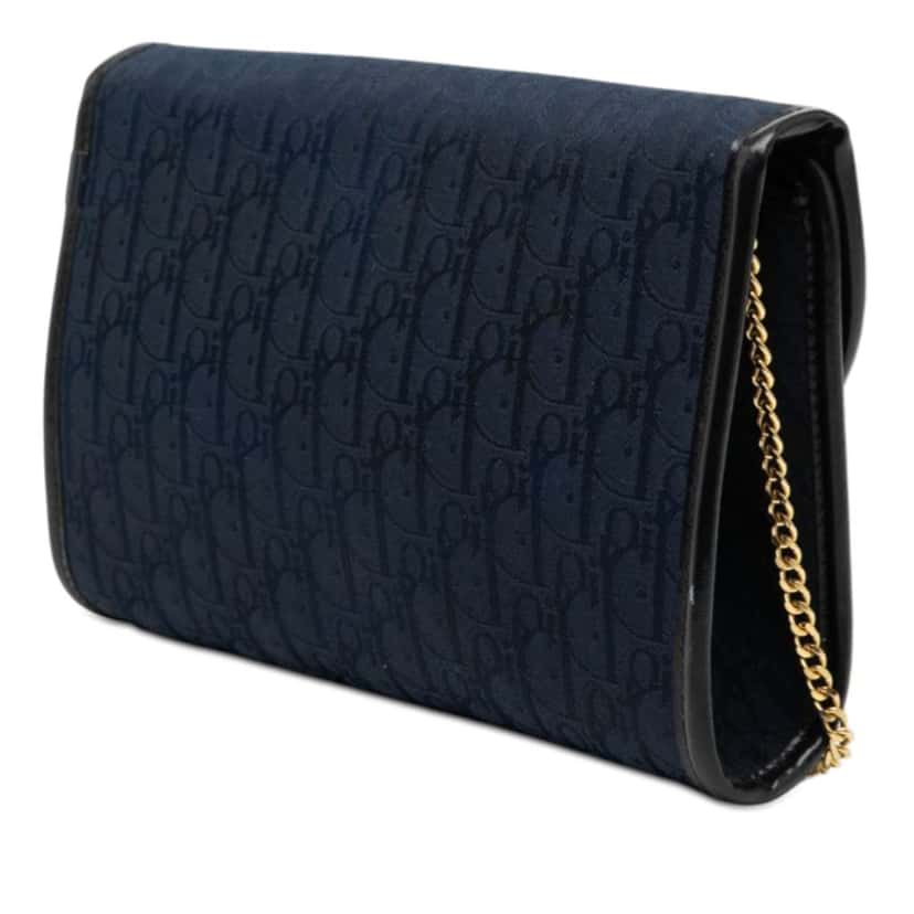 Dior Diorissimo Trotter Canvas Chain Crossbody Blue Canvas Very good condition - Back View