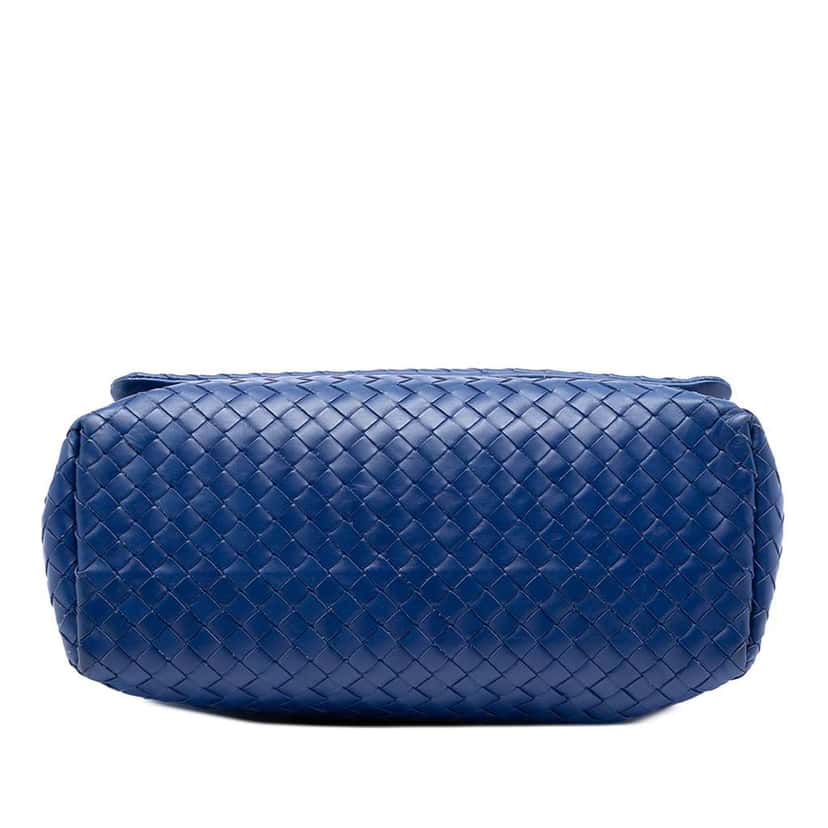 Bottega Veneta Nappa Intrecciato Flap Shoulder Bag Blue Leather Very good condition - Inside View