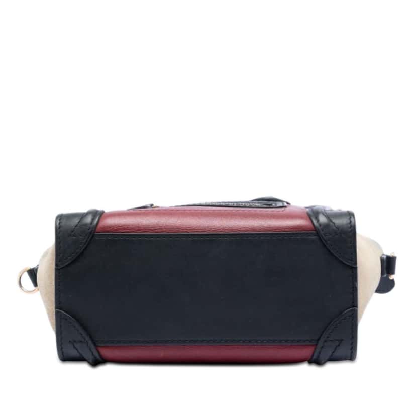 Celine Nano Tricolor Calfskin and Suede Luggage Tote Red Leather Very good condition - Inside View