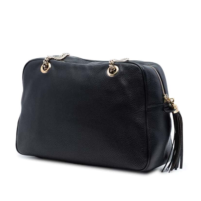 Gucci Leather Soho Chain Shoulder Bag Black Leather Very good condition - Back View