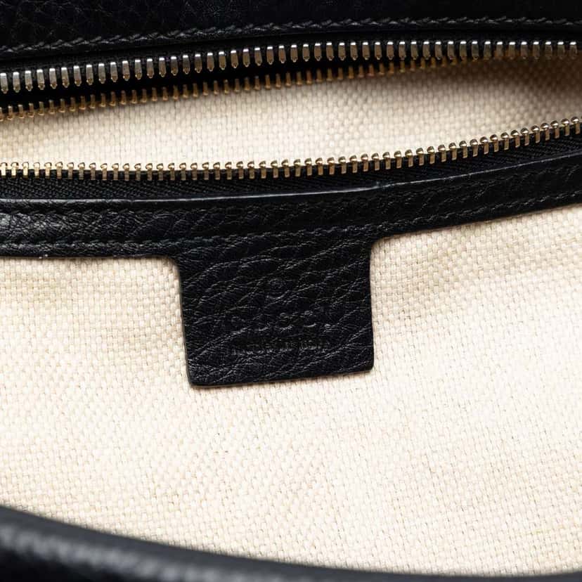 Gucci Leather Soho Chain Shoulder Bag Black Leather Very good condition - Box View