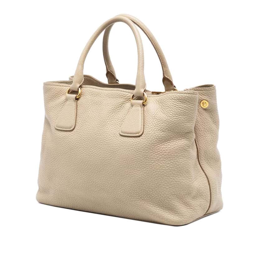 Prada Vitello Daino Open Convertible Tote Brown Leather Very good condition - Back View