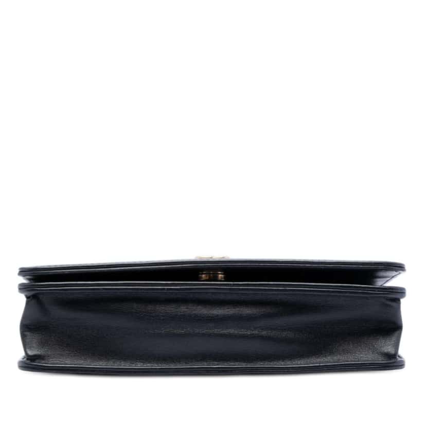 Chanel Quilted Aged Calfskin Gabrielle Wallet On Chain Black Leather Very good condition - Back View