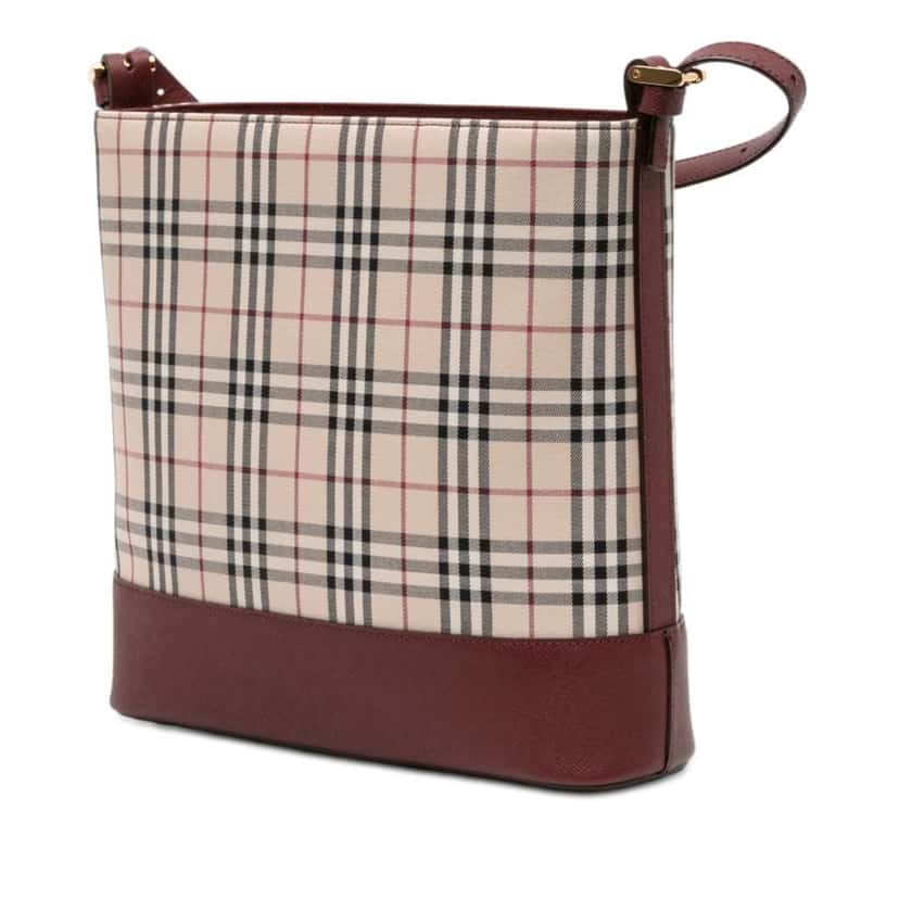 Burberry House Check Canvas Shoulder Bag Beige Very good condition - Back View