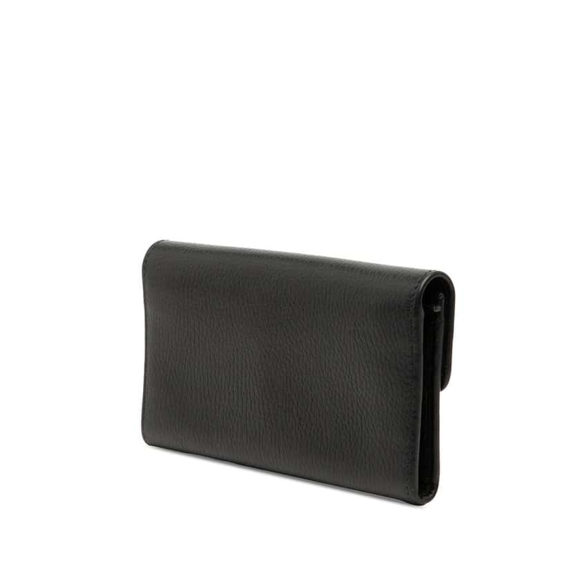 Gucci Dollar Calfskin Interlocking G Continental Wallet Black Leather Very good condition - Back View