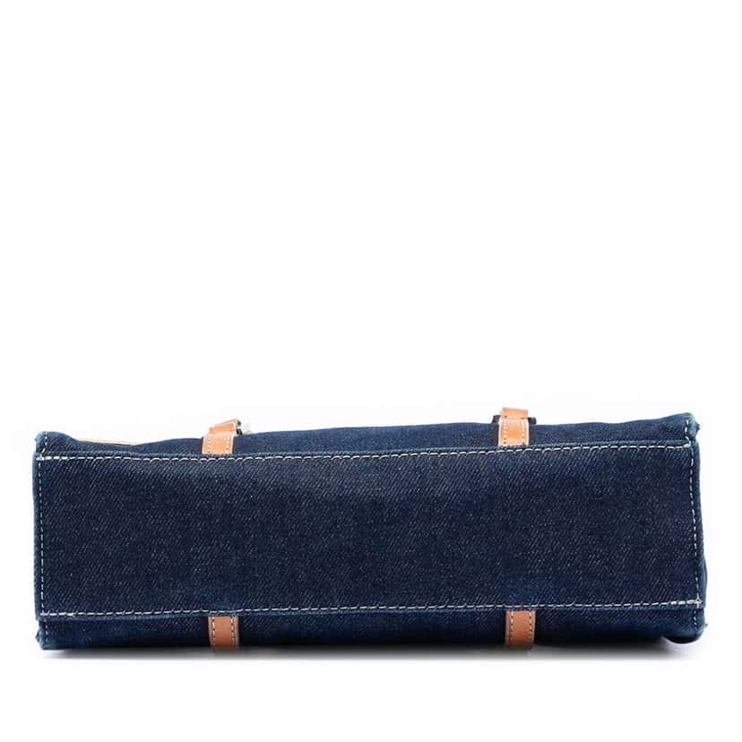 Burberry Denim and Embossed Leather Handbag Blue Denim Very good condition - Inside View