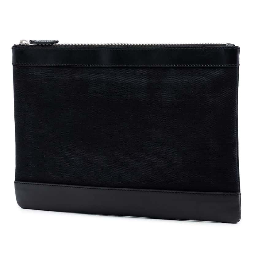 Balenciaga Canvas Navy Clip M Clutch Black Canvas Very good condition - Back View