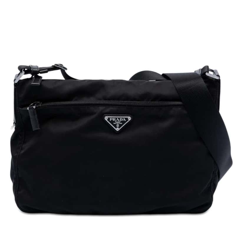 Prada Tessuto Zip Top Crossbody Black Very good condition - Front View