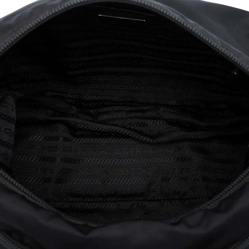 Prada Tessuto Zip Top Crossbody Black Very good condition - Model View