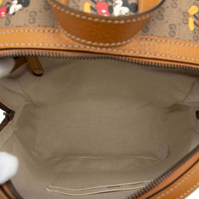 Gucci Disney Small Micro GG Supreme Mickey Mouse Dome Backpack Brown Canvas Very good condition - Model View
