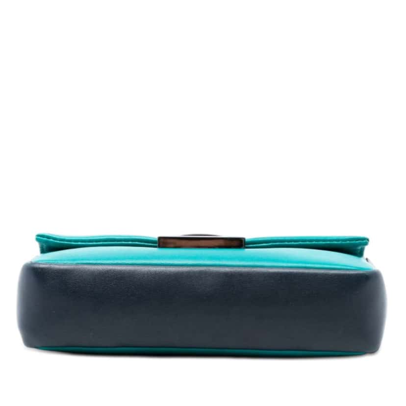 Fendi Mini Bicolor Nappa Be Baguette Crossbody Blue Leather Very good condition - Inside View