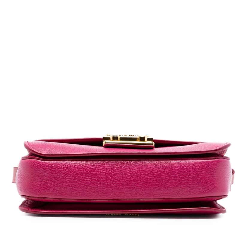 Miu Miu Bicolor Goatskin Madras Crossbody Pink Leather Very good condition - Inside View