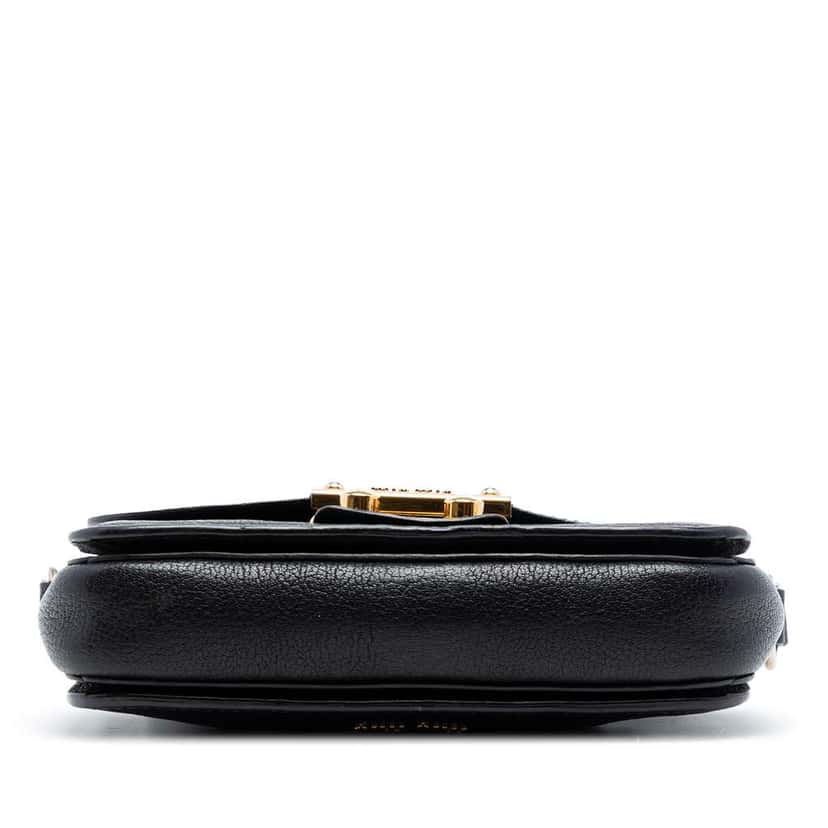 Miu Miu Goatskin Madras Crossbody Black Leather Very good condition - Inside View