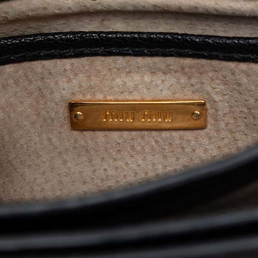Miu Miu Goatskin Madras Crossbody Black Leather Very good condition - Box View