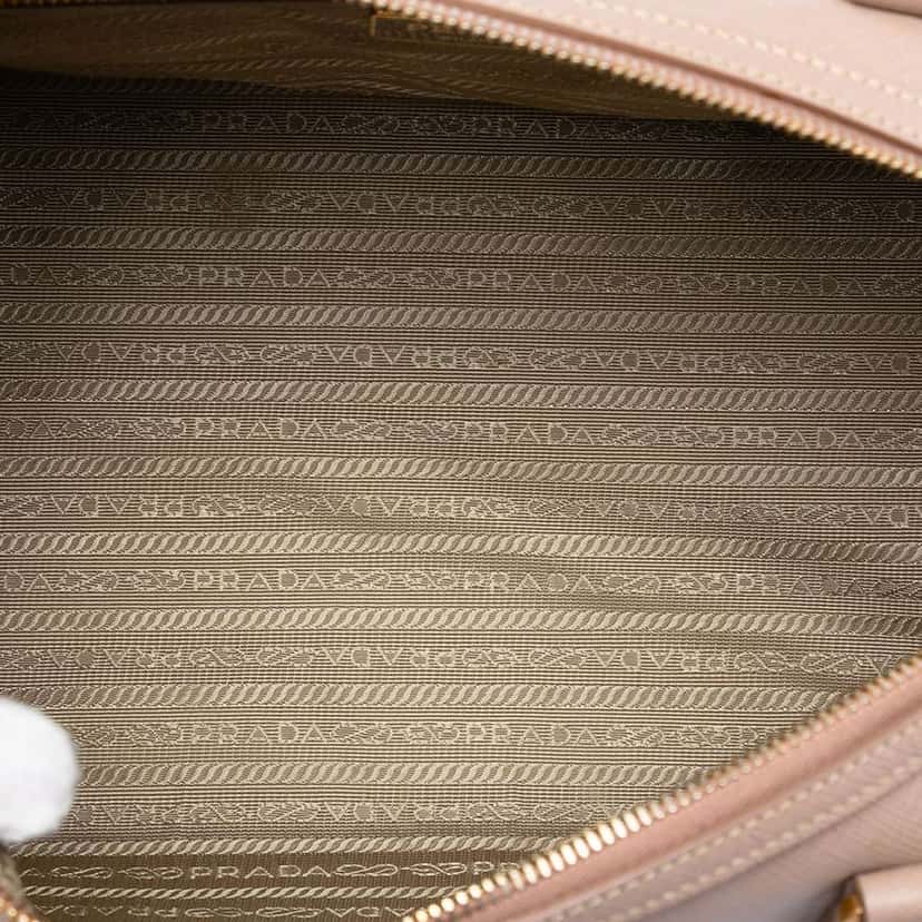 Prada Saffiano Lux Convertible Bowler Bag Pink Leather Very good condition - Model View