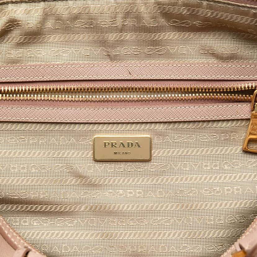 Prada Saffiano Lux Convertible Bowler Bag Pink Leather Very good condition - Box View