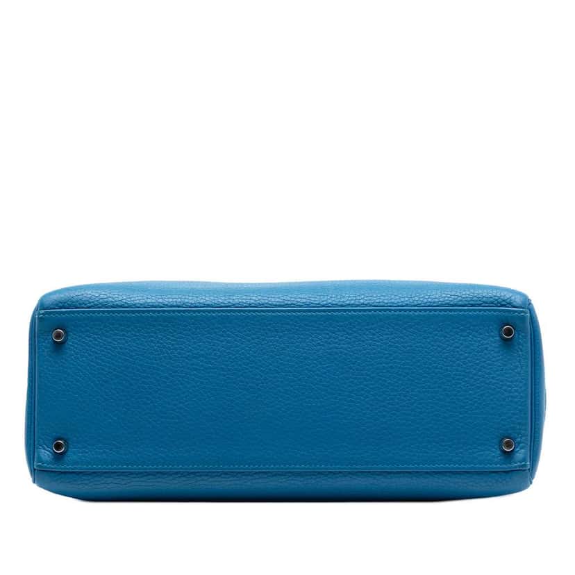 Hermès Togo Kelly II Retourne 35 Blue Leather Very good condition - Inside View