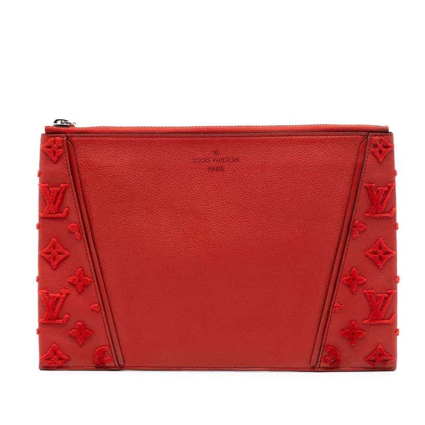Louis Vuitton Veau Cachemire W Pochette Red Leather Good condition - Front View