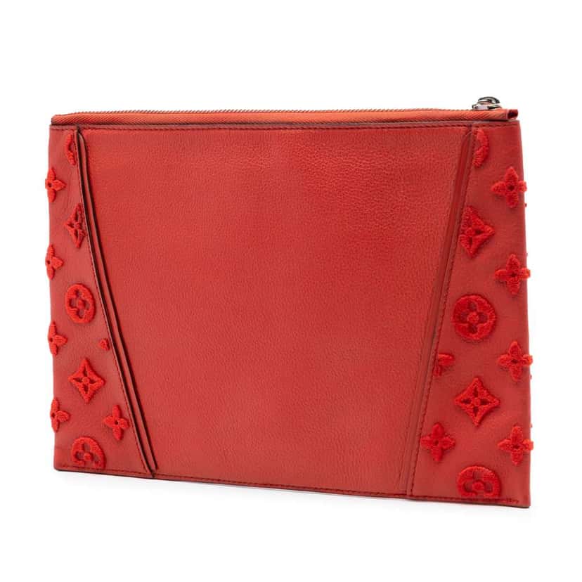 Louis Vuitton Veau Cachemire W Pochette Red Leather Good condition - Back View