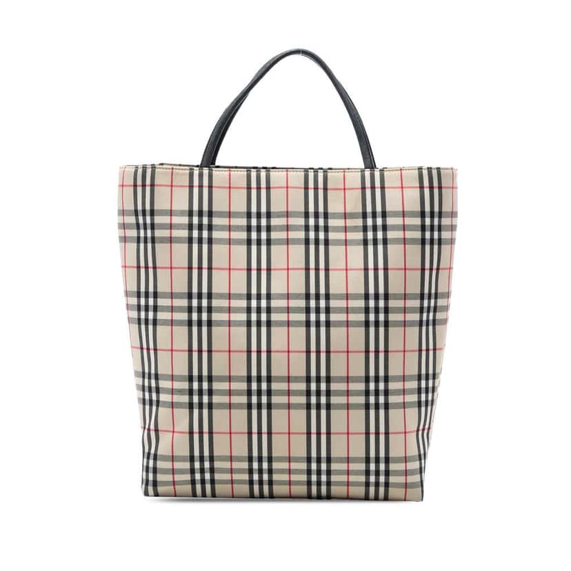 Burberry House Check Canvas Tote Beige Canvas Very good condition - Front View