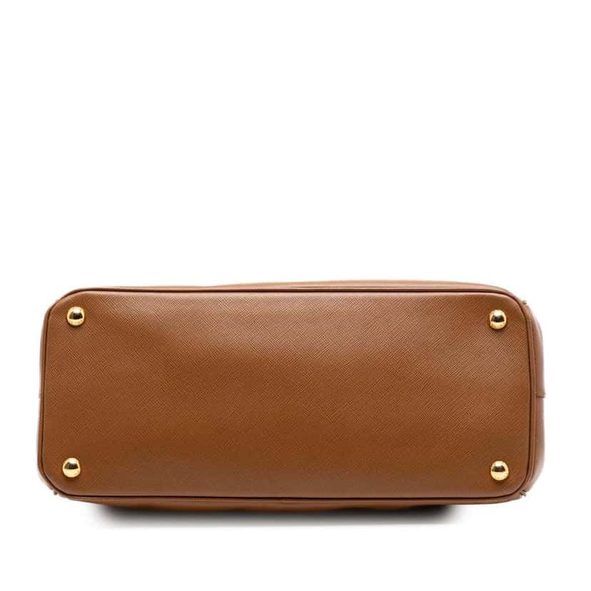 Prada Medium Saffiano Lux Galleria Double Zip Tote Brown Leather Very good condition - Inside View