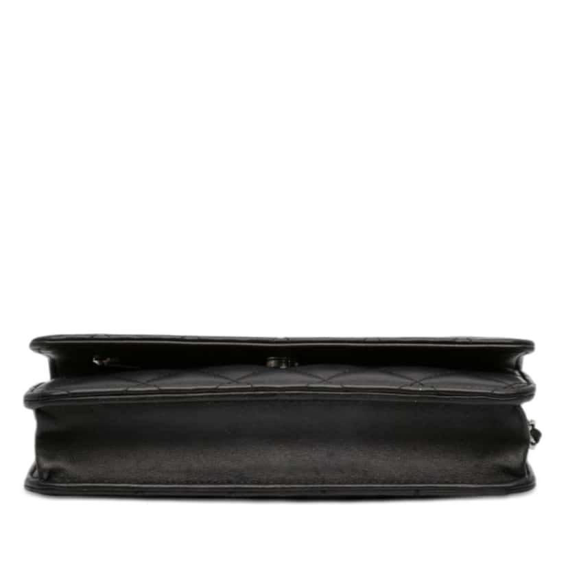 Chanel CC Quilted Lambskin Wallet On Chain Black Leather Very good condition - Inside View