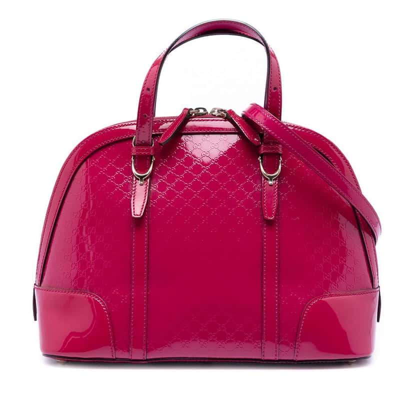 Gucci Small Microguccissima Patent Nice Dome Satchel Pink Leather Very good condition - Front View