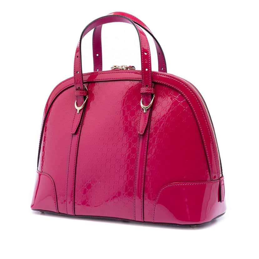 Gucci Small Microguccissima Patent Nice Dome Satchel Pink Leather Very good condition - Back View