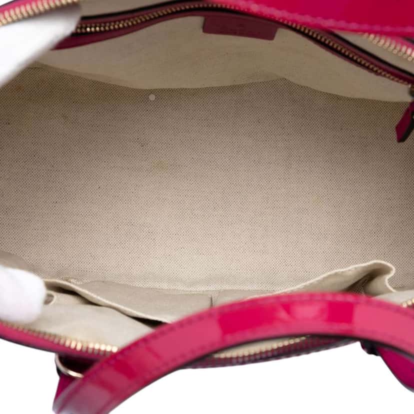 Gucci Small Microguccissima Patent Nice Dome Satchel Pink Leather Very good condition - Model View