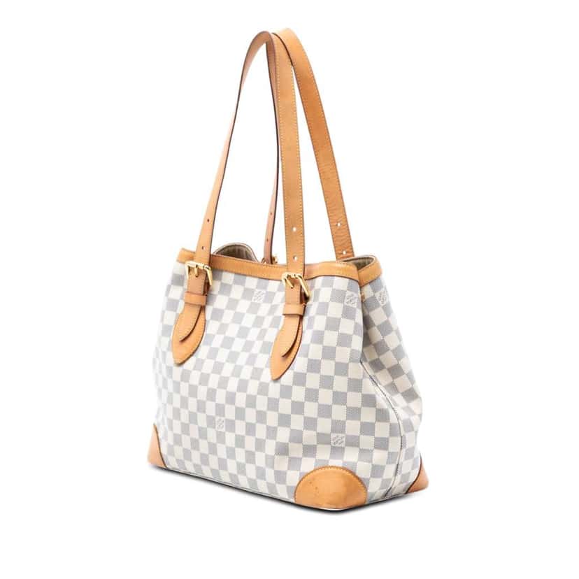 Louis Vuitton Damier Azur Hampstead MM White Very good condition - Back View