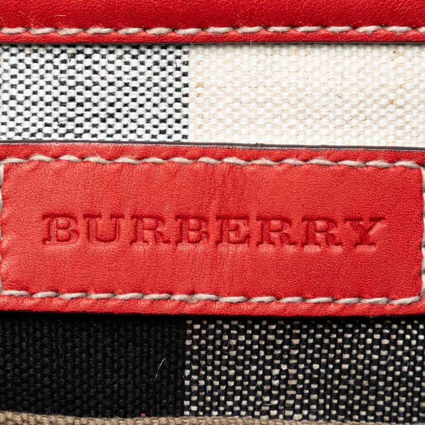 Burberry Medium Mega Check Canvas Ashby Bucket Bag Brown Canvas Very good condition - Box View