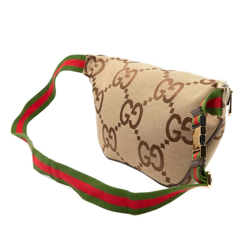 Gucci Jumbo GG Canvas Web Belt Bag Beige Canvas Very good condition - Back View