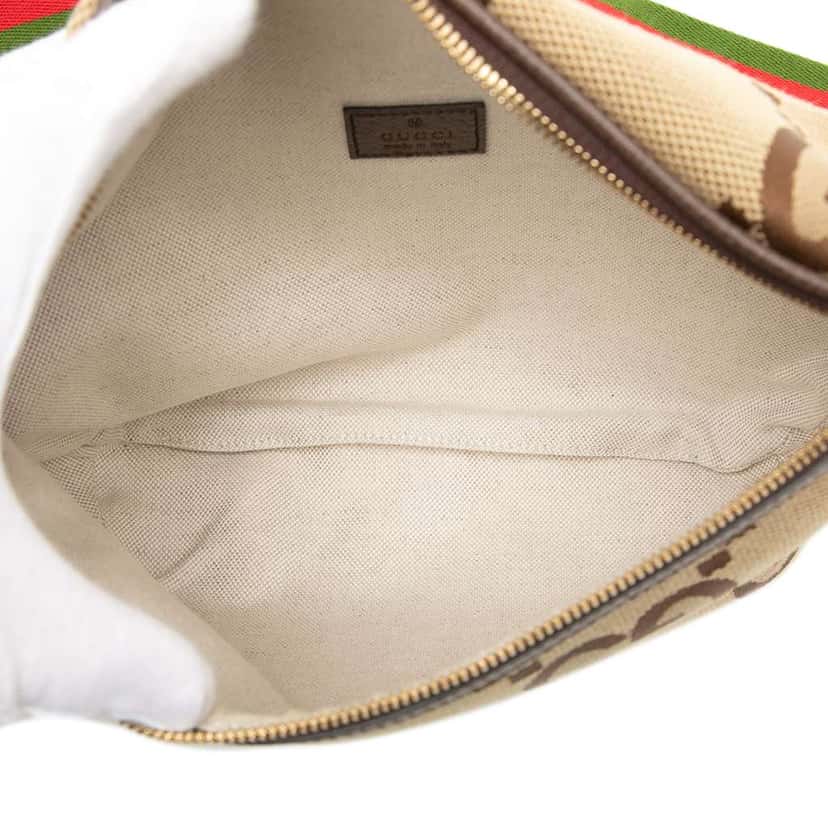 Gucci Jumbo GG Canvas Web Belt Bag Beige Canvas Very good condition - Model View