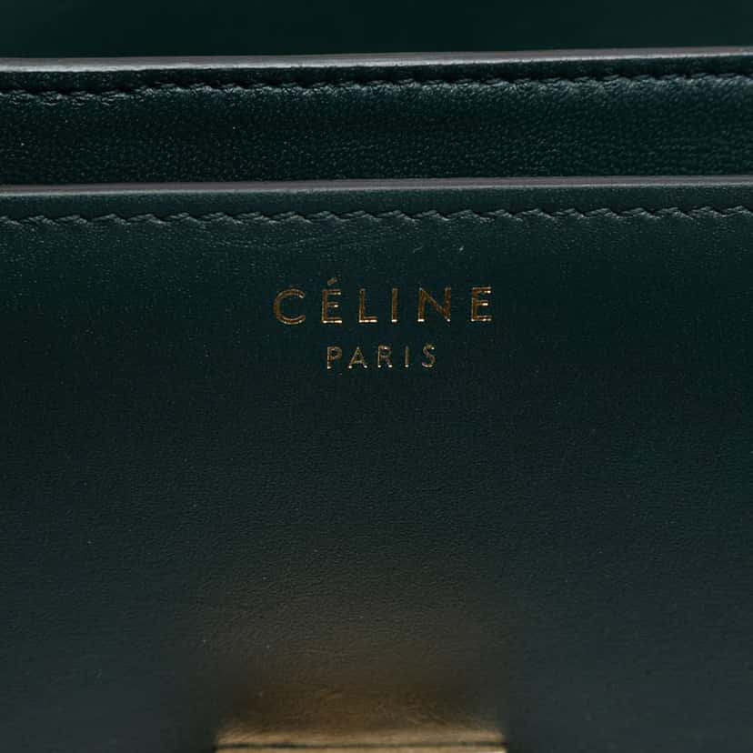 Celine Medium Calfskin Classic Box Green Leather Very good condition - Box View