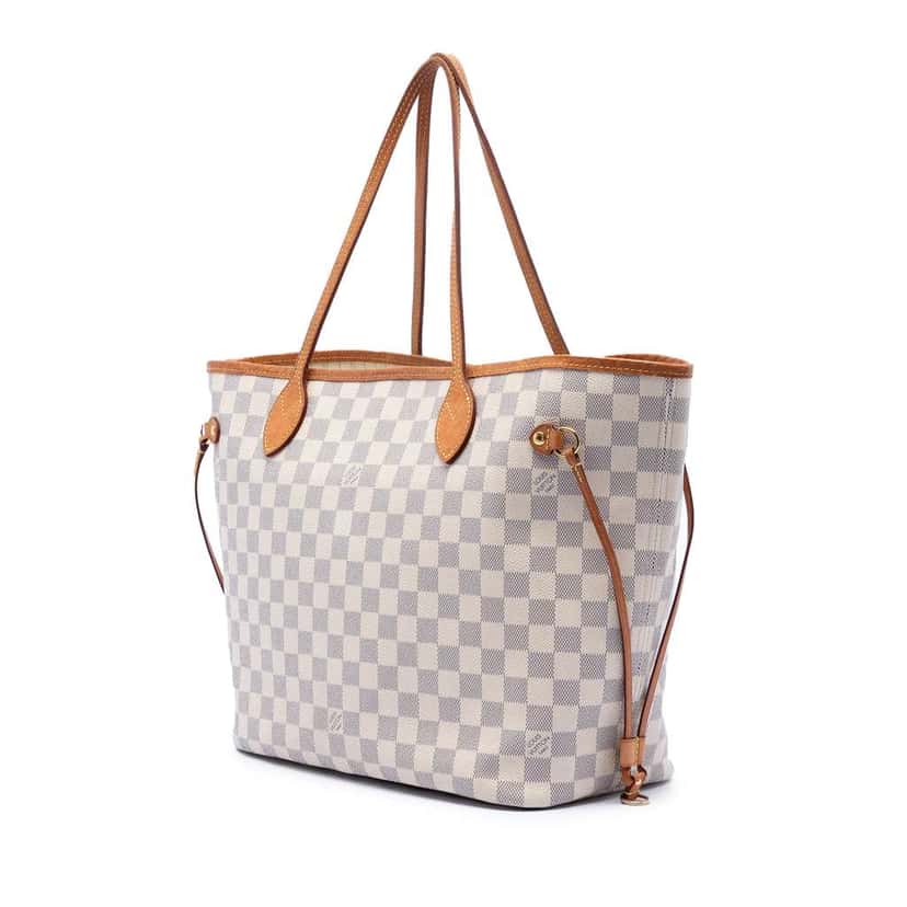 Louis Vuitton Damier Azur Neverfull MM White Very good condition - Back View