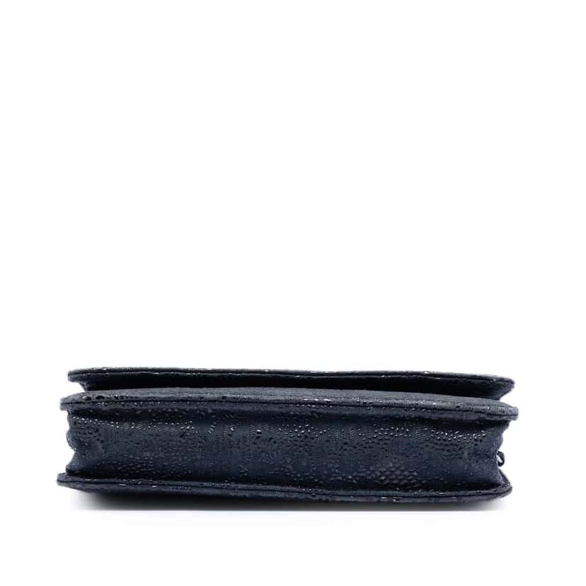 Chanel CC Lace Overlay Goatskin Wallet On Chain Blue Leather Very good condition - Inside View