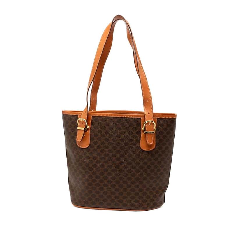 Celine Macadam Coated Canvas Tote Brown Canvas Very good condition - Back View